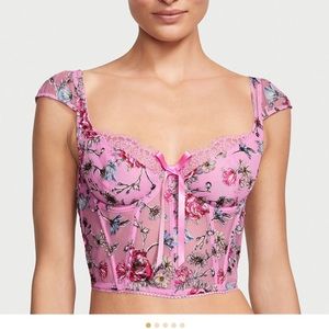 Dream Angels Floral Embroidery Cap Sleeve Corset Top